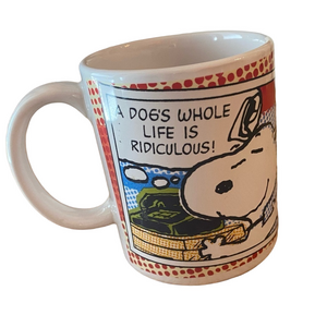 A Dog's Whole Life Is Rediculous! (Snoopy) Mug, Peanuts, Gibson